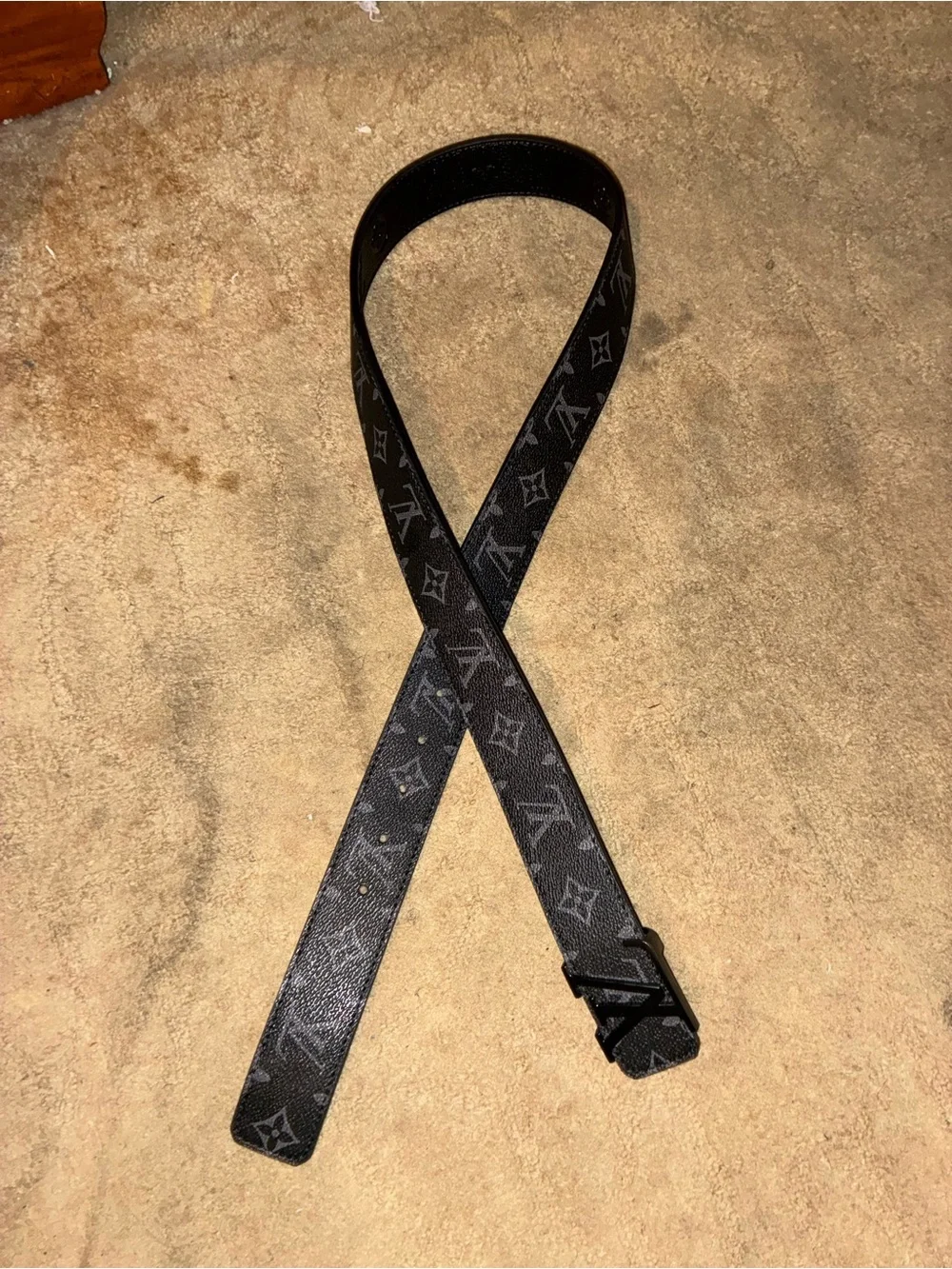 Louis Vuitton Black Monogram Reversible Men's Belt